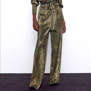 Zara Gold Disco Pants - XS
